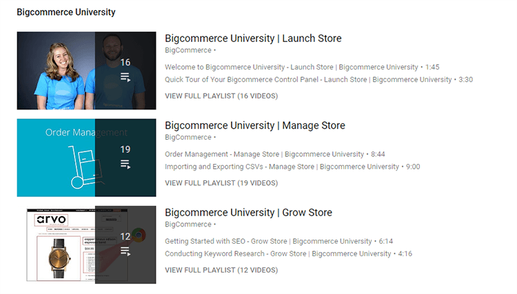 Bigcommerce University videos Bigcommerce University videos
